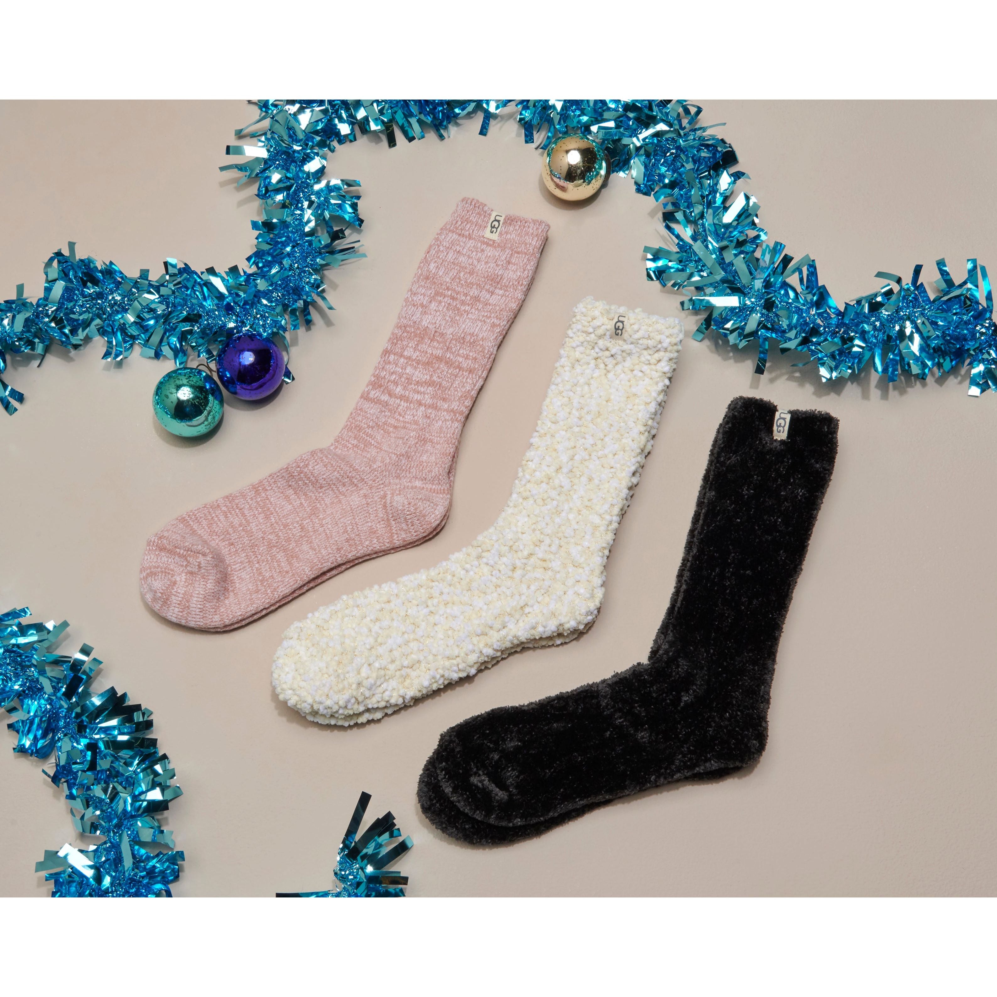 UGG Women's Leda Cozy Socks - Soft Winter Boot Socks for Women, Warm Fleece Lined Slipper Socks, Perfect for Cold Weather, Home & Outdoor Use