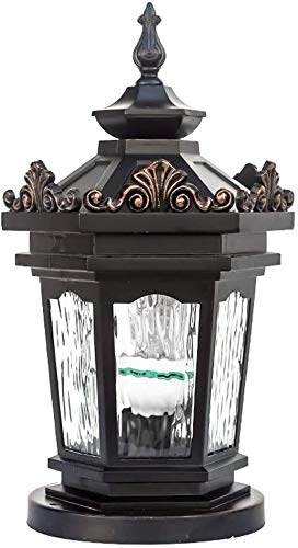VanFty Retro Column Headlight - Waterproof Outdoor Garden Pillar Light with E27 Socket, Black Aluminum Landscape Lighting for Courtyard, Balcony, Lawn - Perfect for Vintage Style Home & Garden Decor