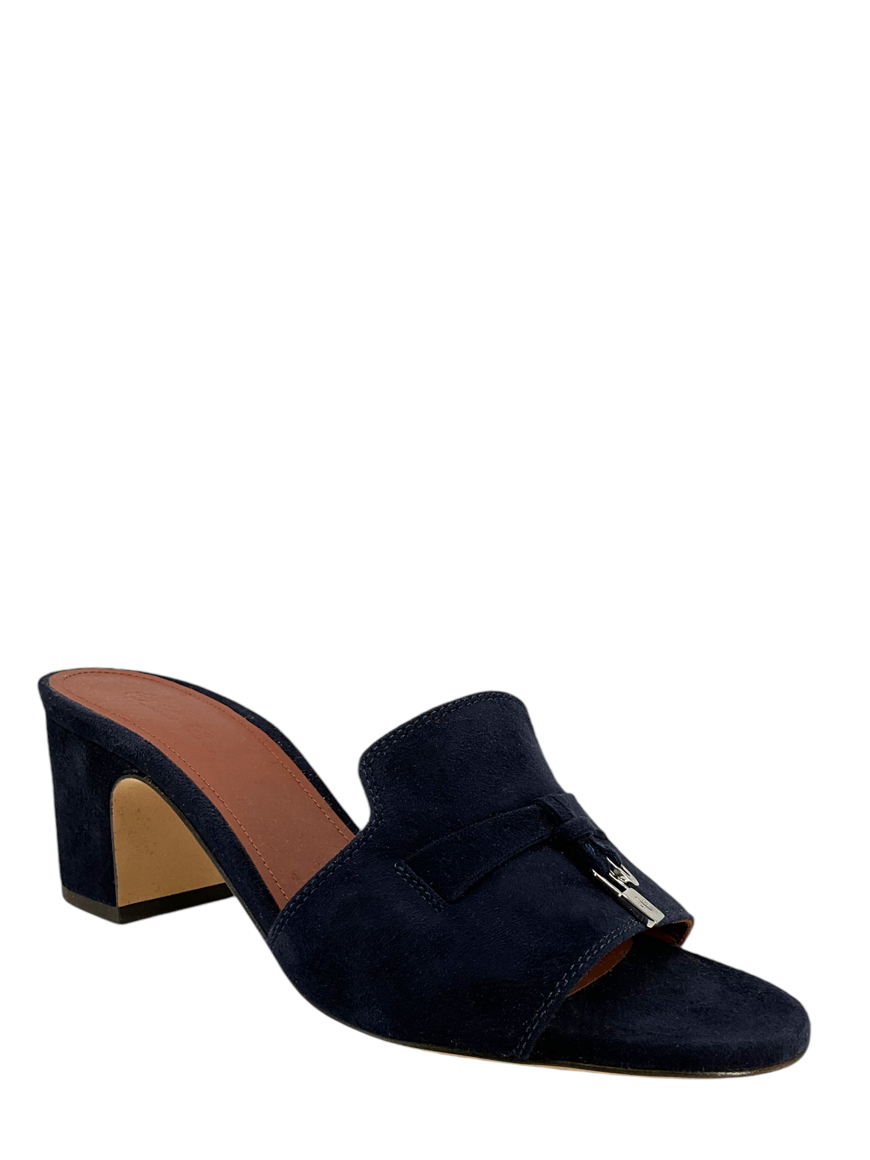 Loro Piana My Charms Suede Slide Mules Women's Size 7.5 - Comfortable Luxury House Shoes for Indoor/Outdoor Wear