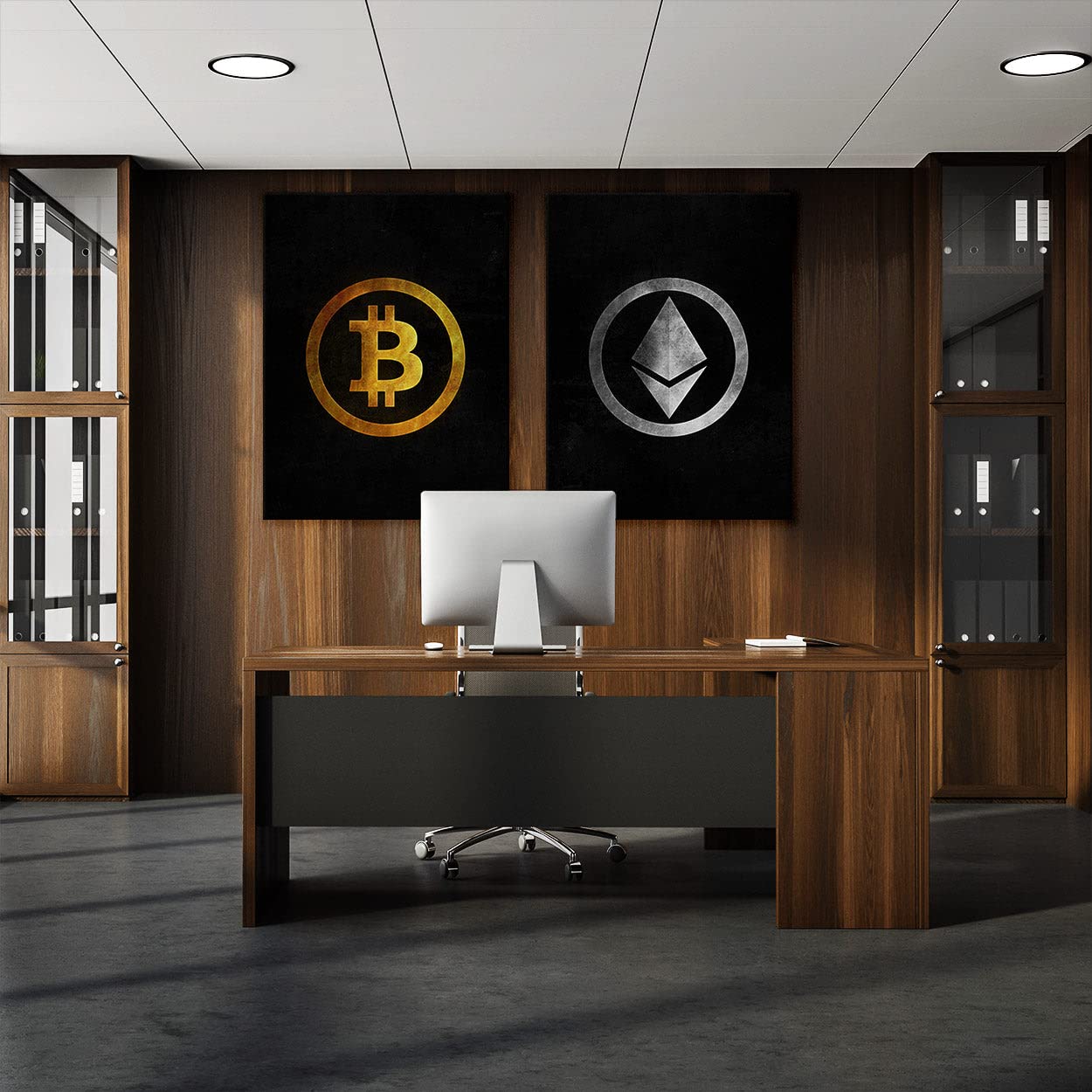 Crypto Canvas Wall Art - Bitcoin & Blockchain Themed Modern Home Decor for Living Room, Office & Gamer Cave | Digital Currency Inspired Artwork