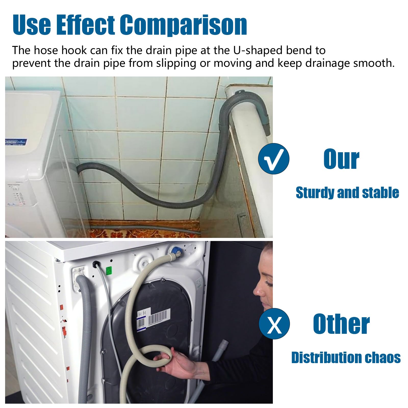 U-Shaped Washing Machine Drain Hose Holder - Universal Fit for Washer & Dishwasher - Perfect for Laundry Room Organization