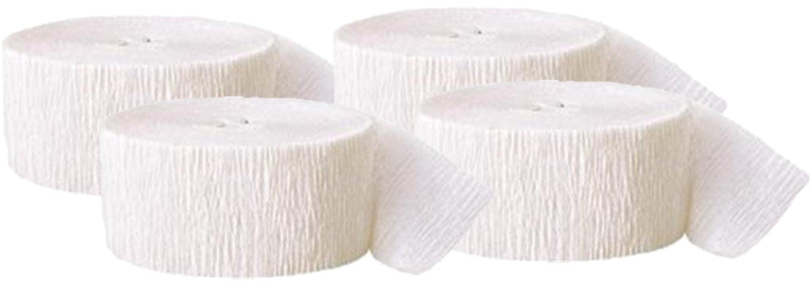 81 Feet White Crepe Streamers (2-Pack) - Perfect for Birthday Parties, Baby Showers & Wedding Decorations