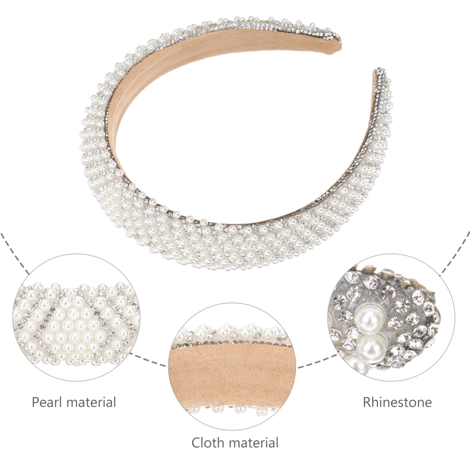 FOMIYES Women's Fashion Pearl Headband - Elegant White Wild Fabric Hair Accessories for Women & Girls | Perfect for Weddings, Parties & Everyday Wear