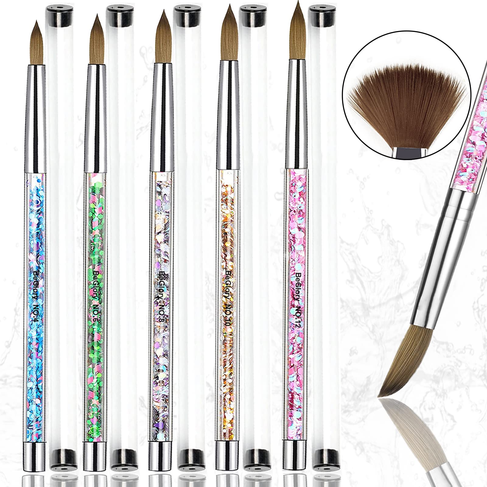 5PCS Professional Acrylic Nail Art Brushes Set - Manicure & Pedicure Tools for DIY Nail Design, Acrylic Powder Application & Nail Extensions - Perfect for Salon, Home Use & Nail Art Enthusiasts