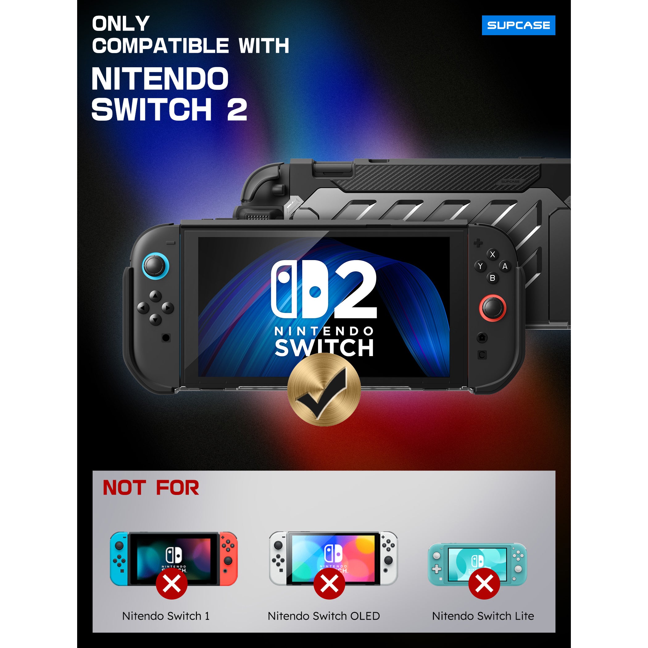Nintendo Switch 2 Unicorn Beetle PRO Protective Gaming Case - Shockproof Cover for Nintendo Switch 2 Console - Perfect for Travel, Gaming Parties & Outdoor Adventures (Black)