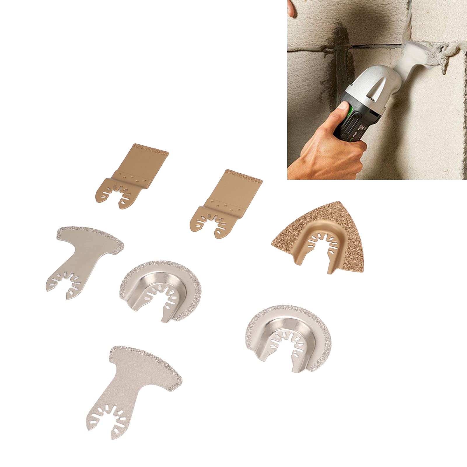 7Pcs 4 Types Diamond & Carbide Oscillating Saw Blade Set - Multi-Purpose Woodworking Saw Blades for Cutting Wood, Metal, Plastic & Drywall - Perfect for DIY Projects, Home Renovation & Professional Use
