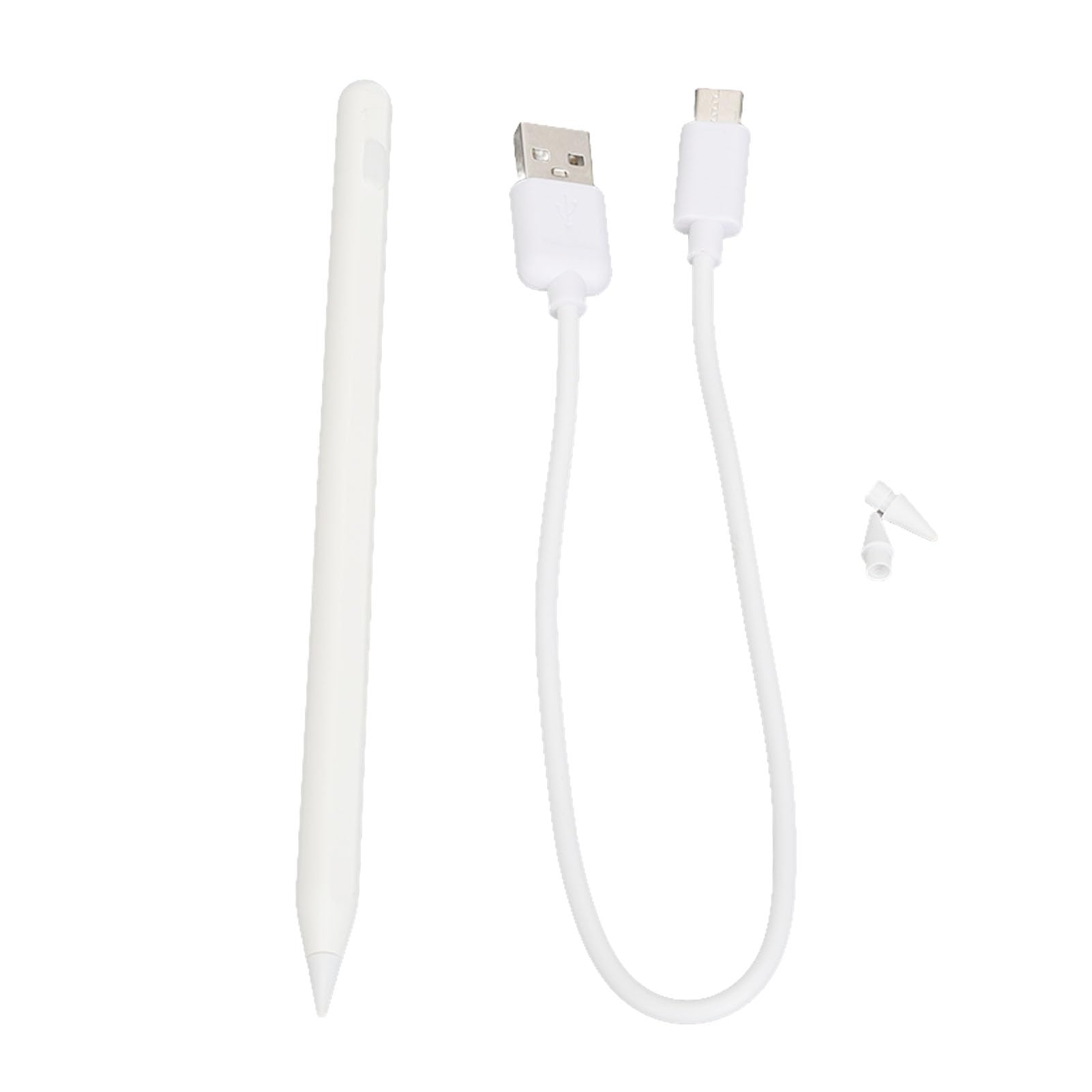 Premium Capacitive Stylus Pen for iPad & Tablets - Wear-Resistant Tip, Silent Writing & Shortcut Buttons - White Digital Pen for Drawing, Note-Taking & Professional Use