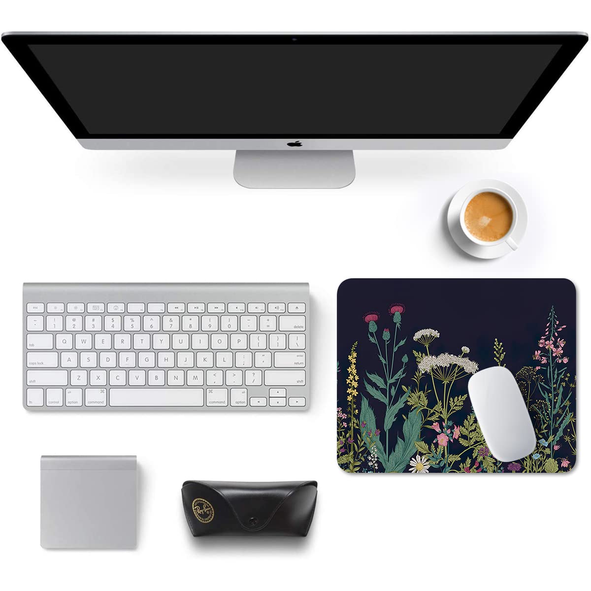 Premium Non-Slip Mouse Pad 12x10 Inch - Thick Rubber Base, Stitched Edges, Waterproof, Cute Floral Design for Gaming & Office Work - Perfect for Computer Desks, Home Office & Workspace Accessories