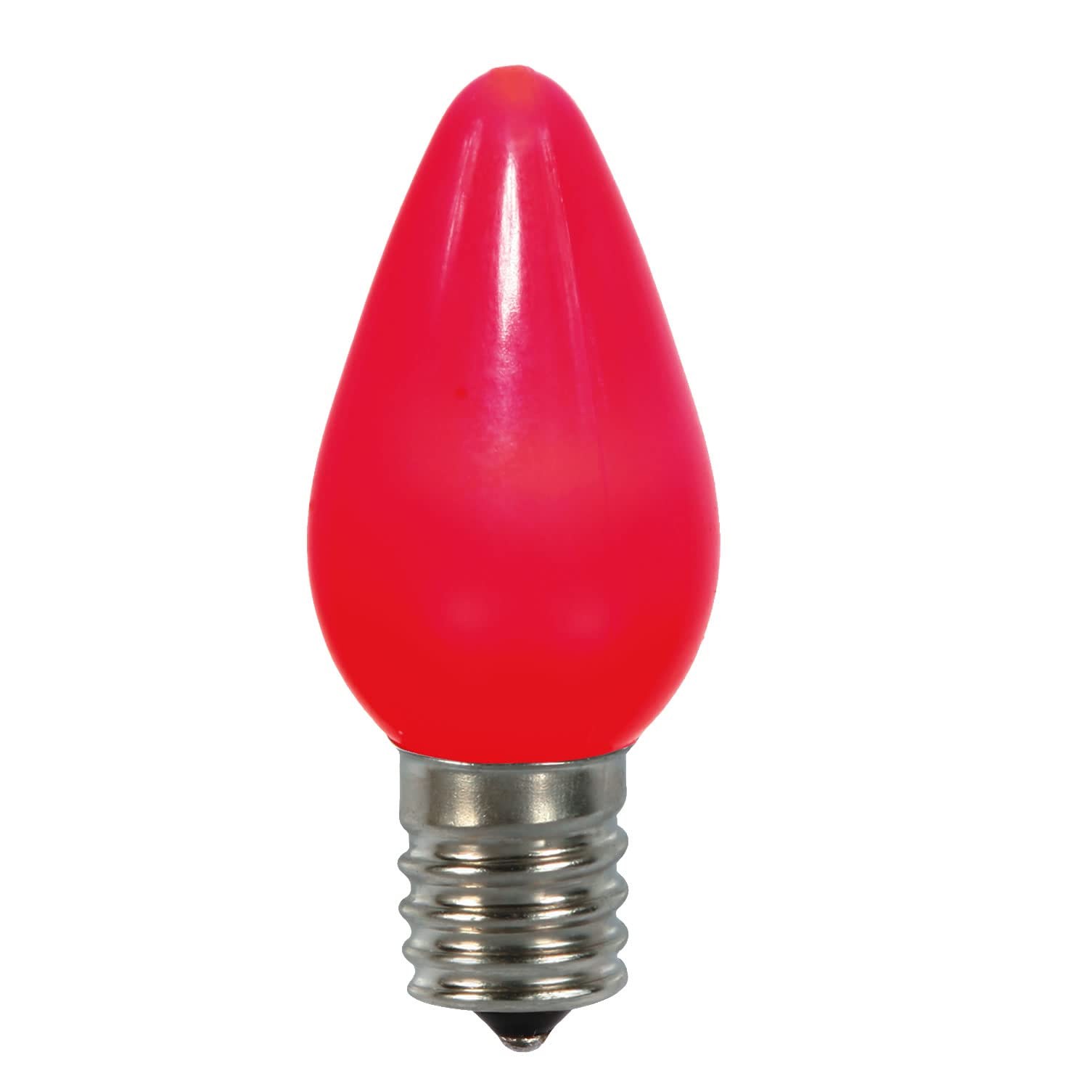 Vickerman C7 Ceramic LED Red Bulb - 25 Pack | Energy Efficient Christmas Lights for Indoor/Outdoor Holiday Decorations, Tree Lighting, and Party Decor