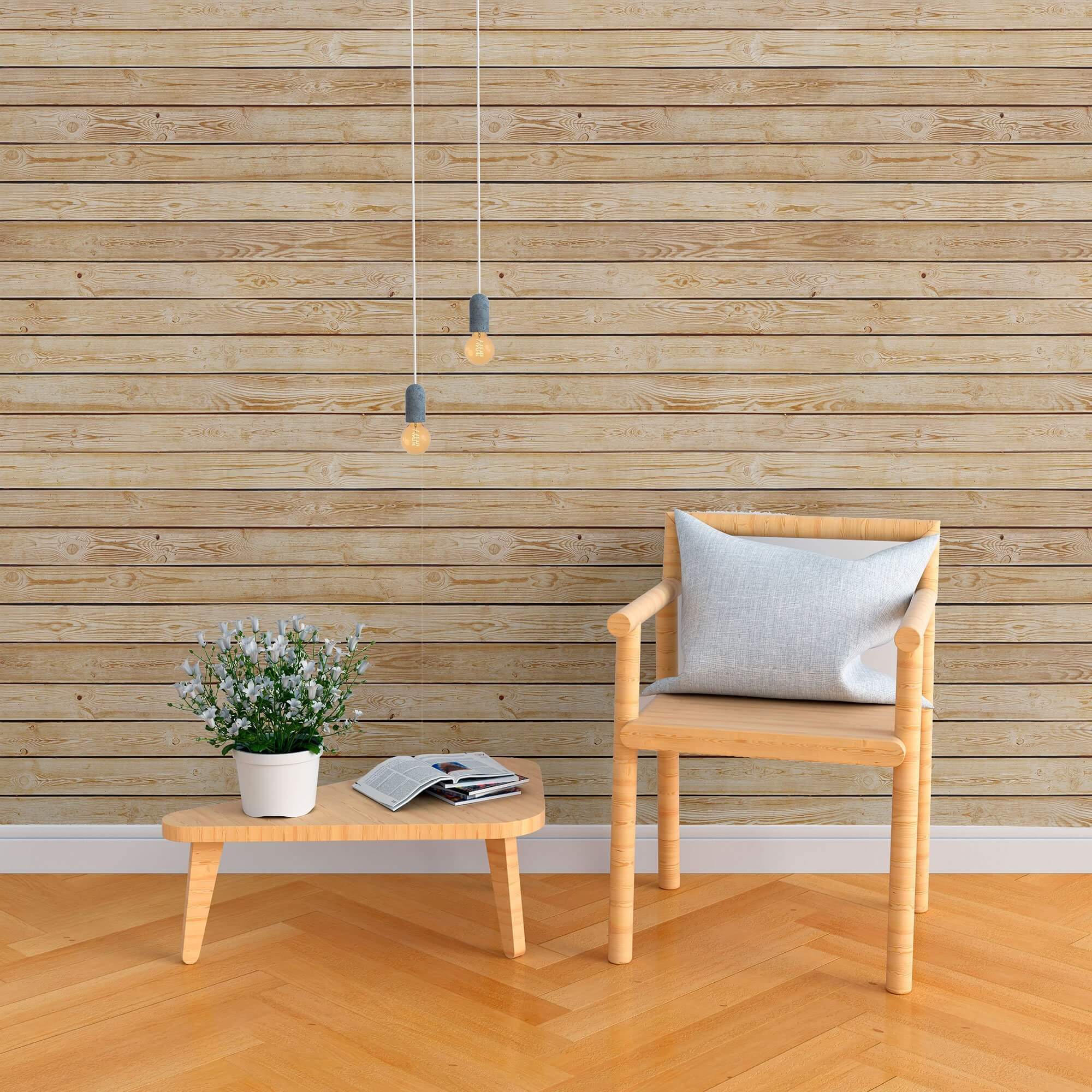 Brown Shiplap Textured Peel and Stick Removable Wallpaper - Self-Adhesive Wall Covering for Home Decor, DIY Projects, Bedroom, Living Room, Kitchen Backsplash, Office & Rental Spaces