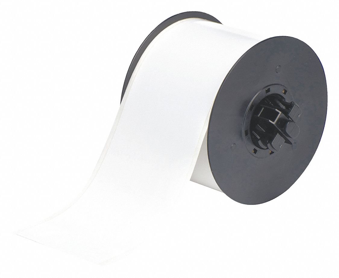Brady B30C-3000-595-WT White Vinyl Label Tape - 1 Roll, Indoor/Outdoor Use for Industrial, Warehouse & Office Organization
