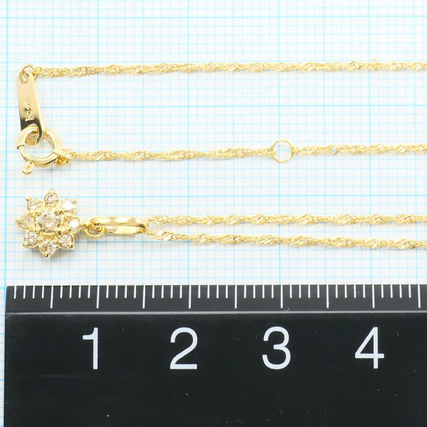 18K Yellow Gold Brown Diamond Pendant Necklace - 0.20ct Natural Diamond Jewelry - 16 Inch (40cm) Chain - Elegant Gift for Women, Anniversary & Special Occasions