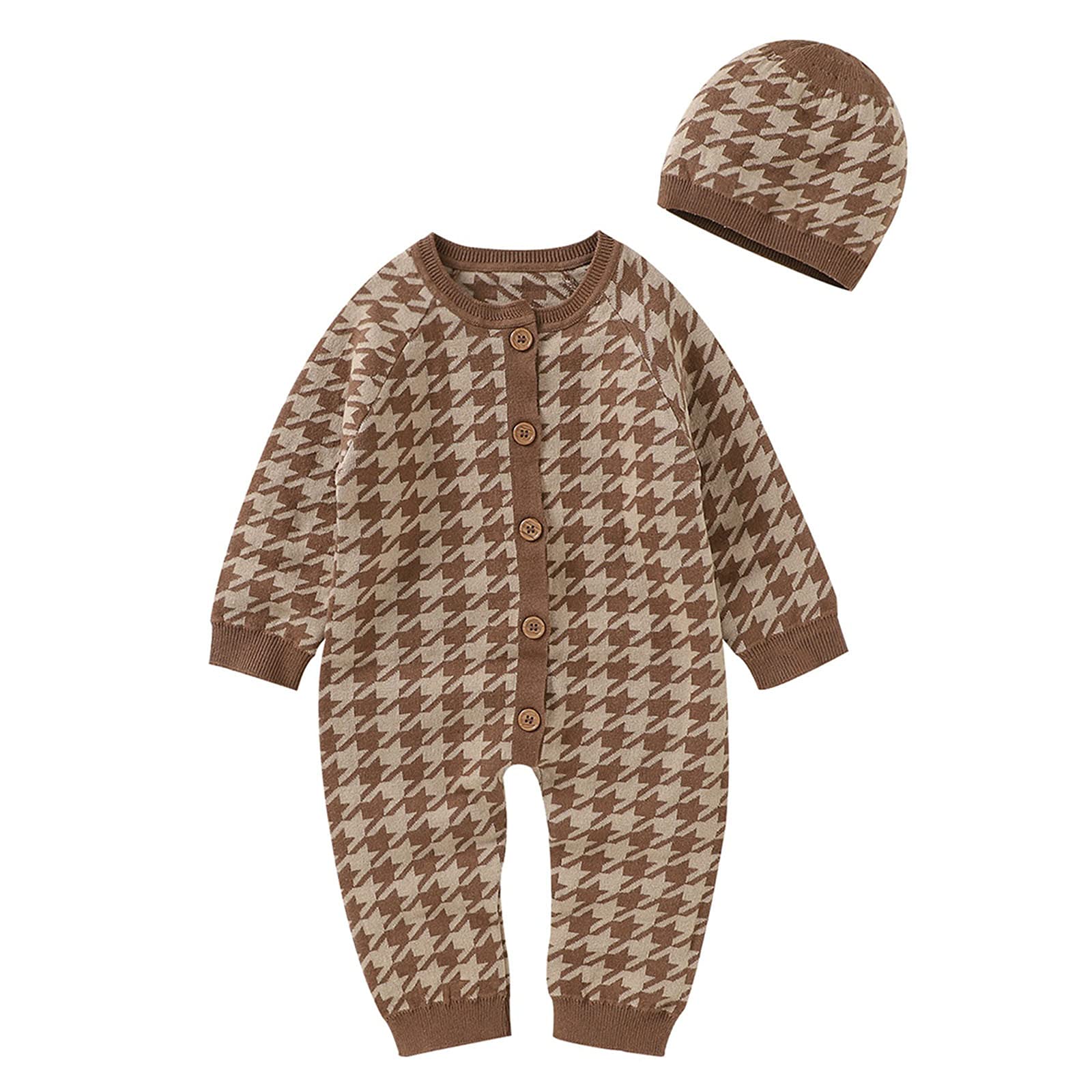 Soft Cotton Knitted Baby Romper Set with Matching Hat - Cute Outfits for Boys & Girls | Perfect for Newborn Photoshoots, Family Gatherings & Everyday Wear
