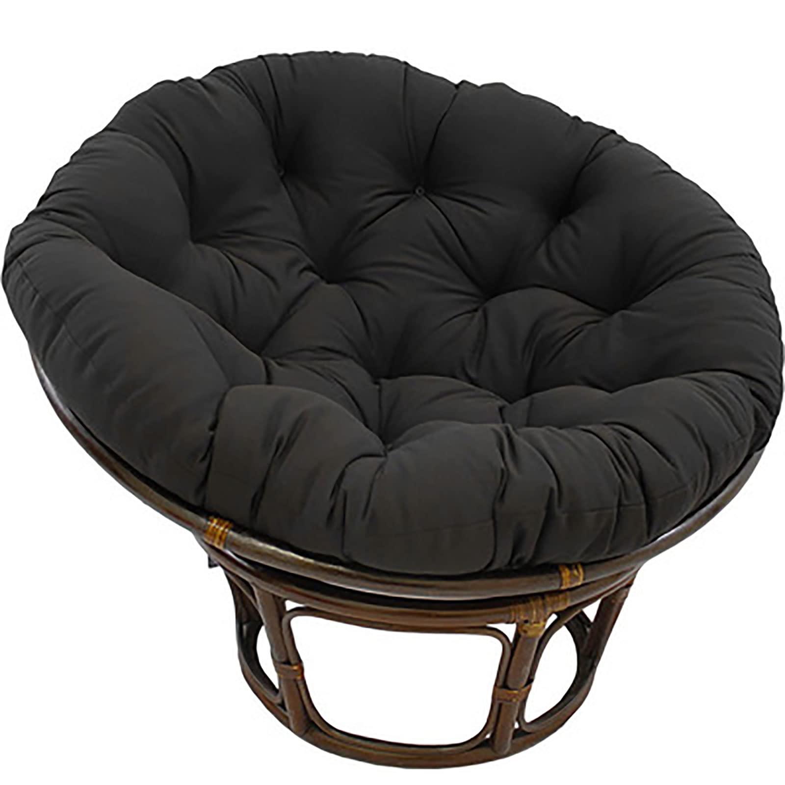 Premium Papasan Chair Cushion - Extra Thick 5XL Black Replacement Pad for Egg, Saucer, Rattan, Swinger & Hanging Chairs - Indoor/Outdoor Use - Perfect for Patio, Sunroom, Nursery & Relaxation Spaces