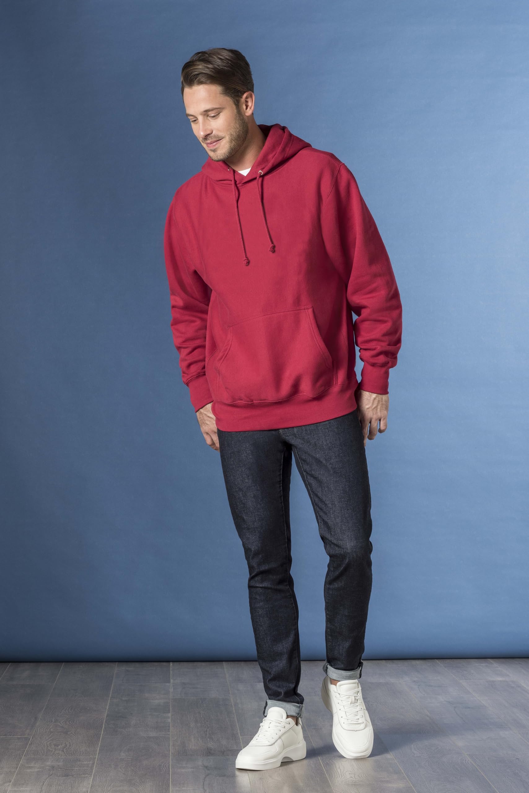 MV Sport Men's Heavyweight Fleece Hoodie - Thick Cotton Pullover Sweatshirt with Drawstring Hood | Perfect for Casual Wear, Gym & Outdoor Activities