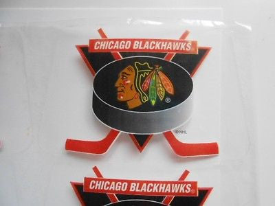Vintage Chicago Blackhawks NHL Hockey Team 6-Piece Sticker Sheet - 1970s Retro Collectible for Fans, Scrapbooking & Memorabilia Display