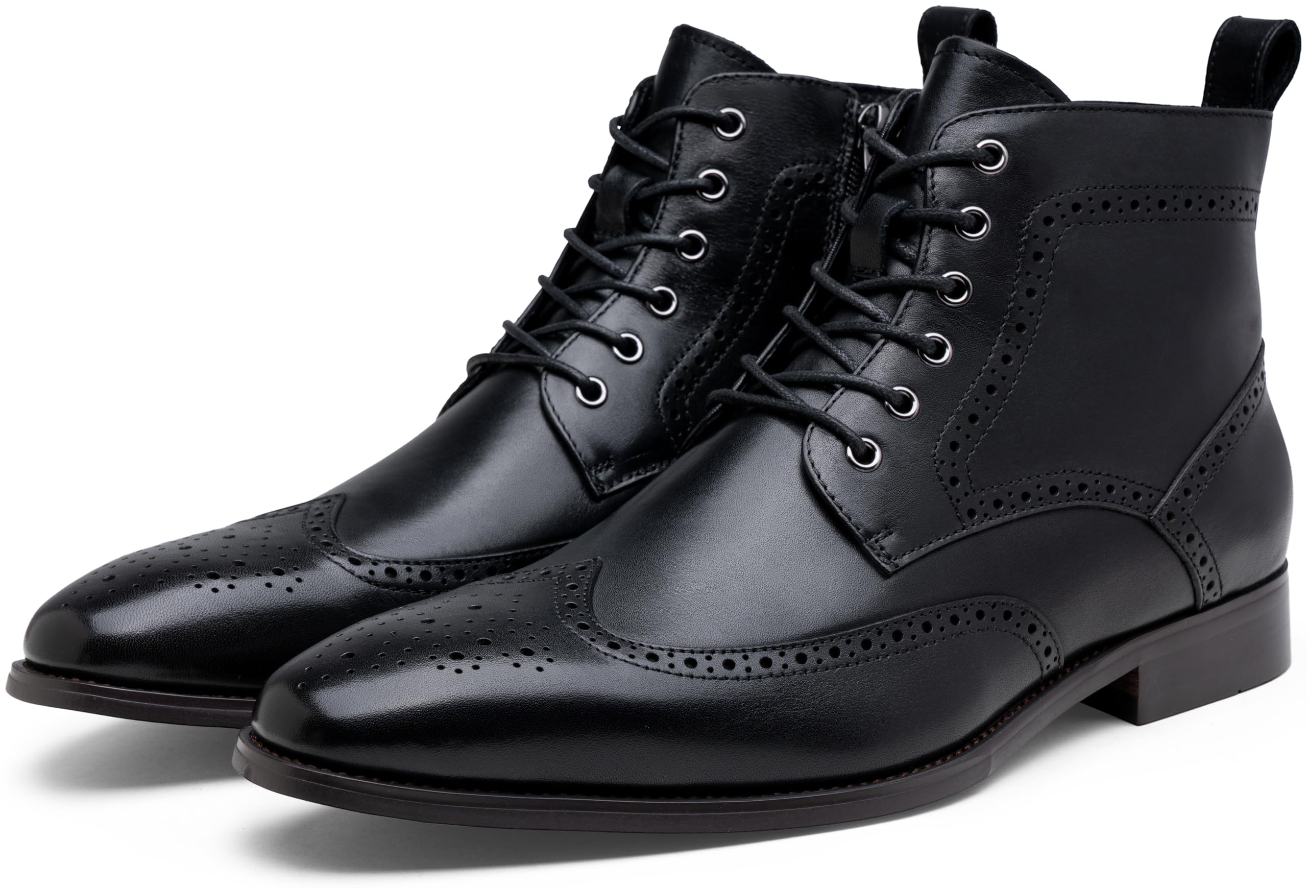 Premium Men's Leather Dress Boots with Cap-Toe - Stylish & Comfortable Formal Boots for Business, Office & Special Occasions