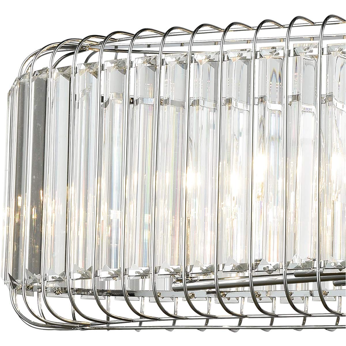 14978-PCC6 Scottdale 6-Light 32-Inch Polished Chrome Ceiling Pendant Island Lighting Fixture for Kitchen, Dining Room, and Foyer - Modern Farmhouse Style