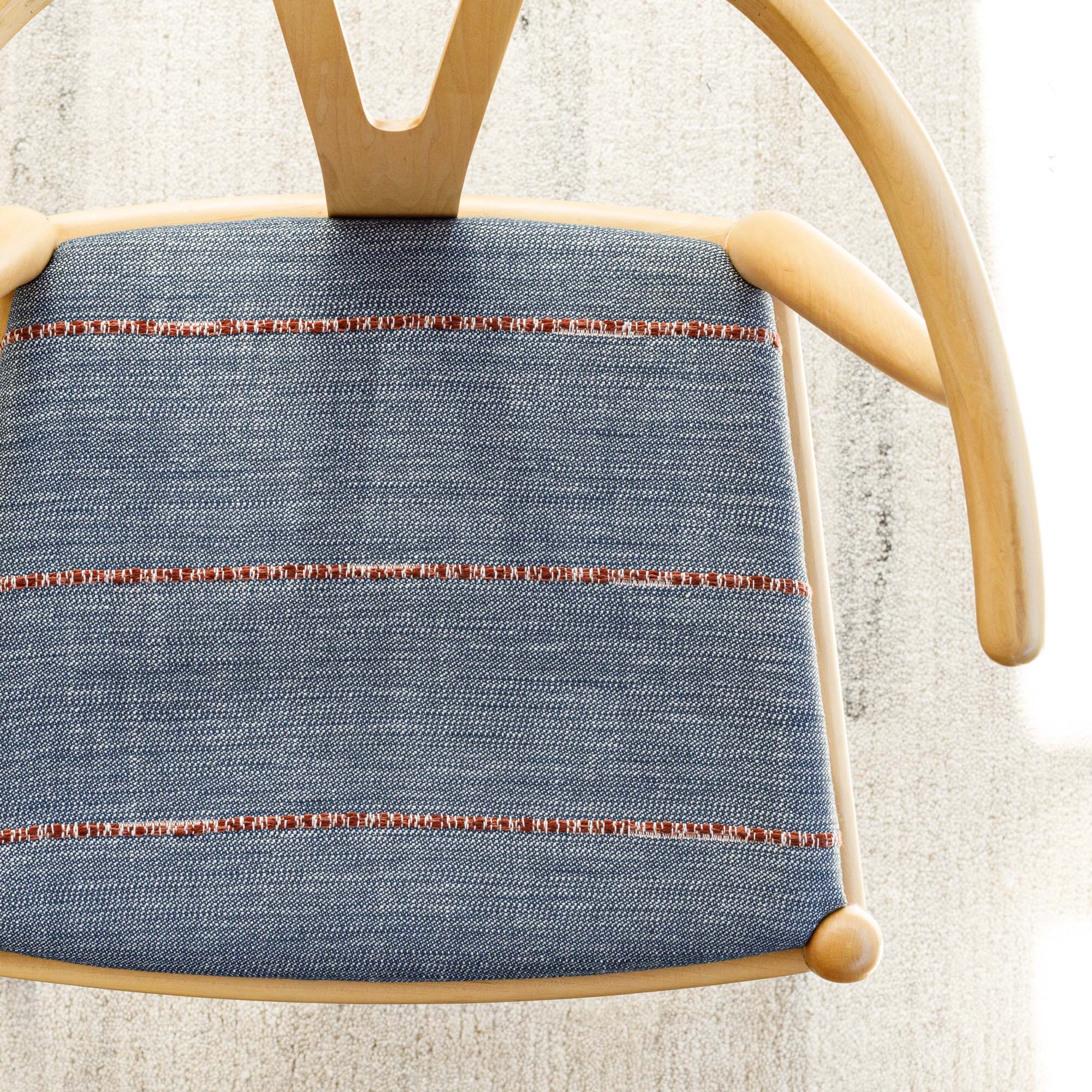 Brooklyn Stripe Cotton Throw Blanket - Navy & Rust Color - Soft & Cozy for Bed, Sofa, or Outdoor Use