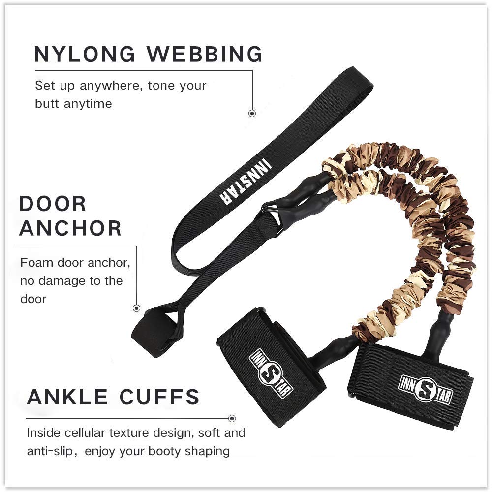 INNSTAR Adjustable Ankle Resistance Bands for Women & Men - Workout Bands for Glutes, Legs & Butt Exercises - Fitness Equipment for Home Gym, Physical Therapy & Strength Training