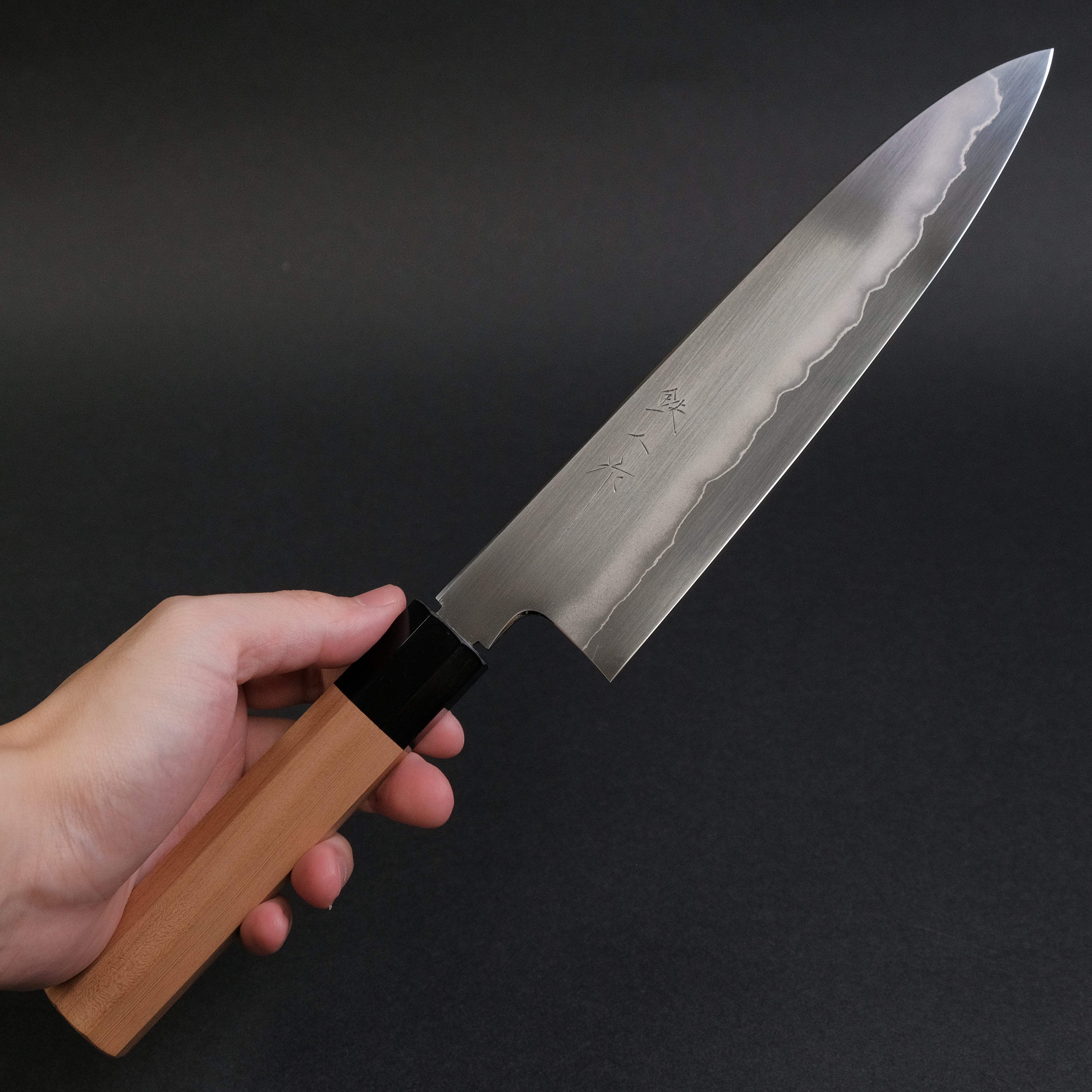 Premium Tetsujin Silver #3 210mm Gyuto Japanese Chef Knife with Yakusugi Cedar Handle - Perfect for Sushi, Meat Cutting & Professional Kitchen Use