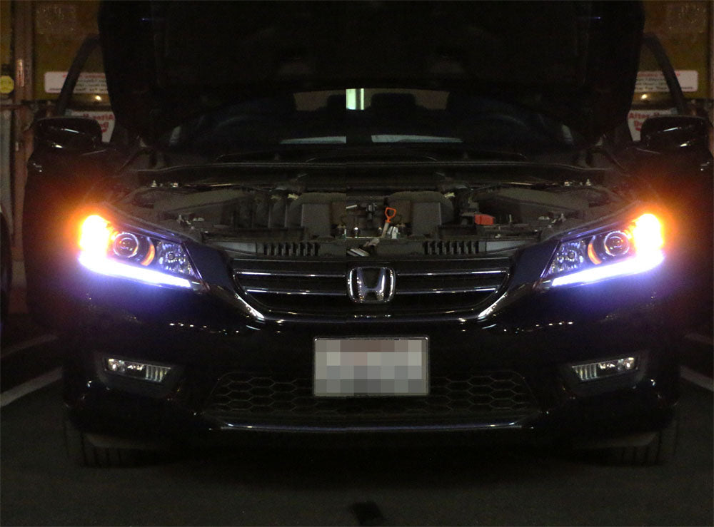 13-15 Honda Accord Sedan LED DRL Headlights - Bright White Daylight Running Lights with Easy Installation - Upgrade for Night Driving & Enhanced Visibility