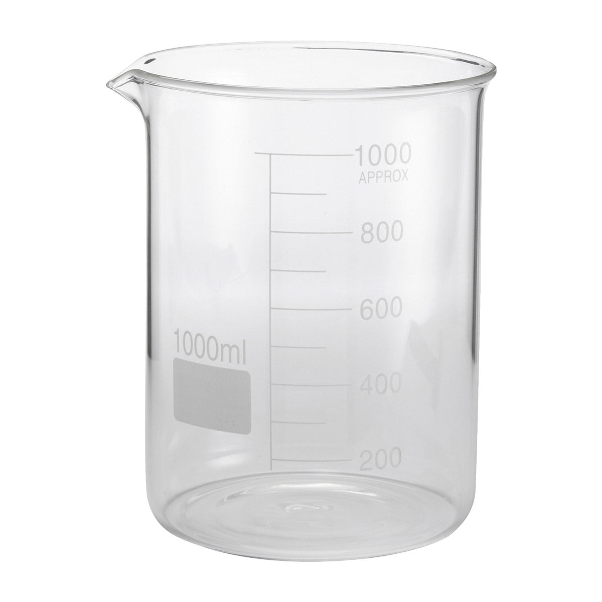American Metalcraft GBE34 34oz Glass Chemistry Beaker - Lab Grade Borosilicate Glass, Heat Resistant for Science Experiments, Classroom & Home Laboratory Use