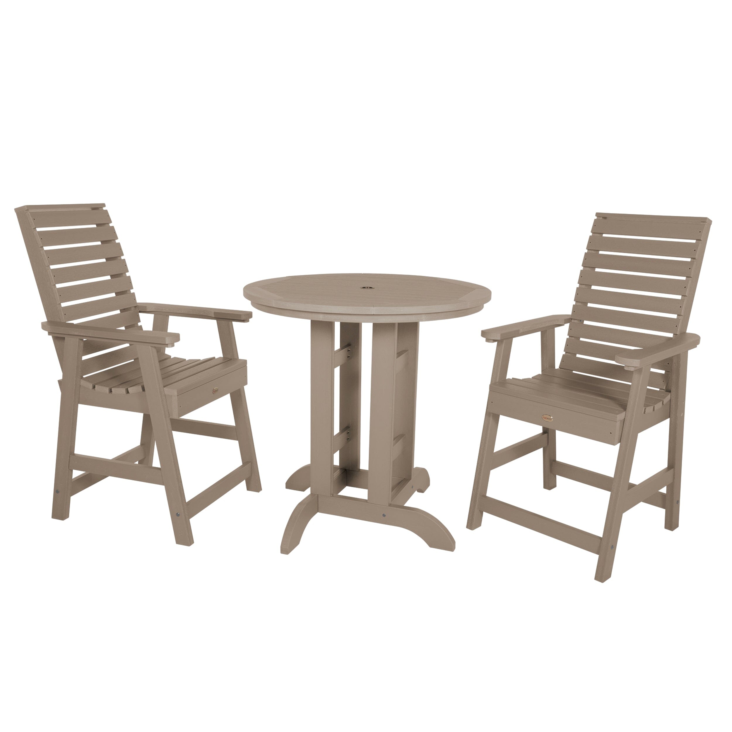 Weatherly 3-Piece 36-Inch Round Counter Height Dining Set - Perfect for Small Spaces, Breakfast Nooks & Outdoor Patios