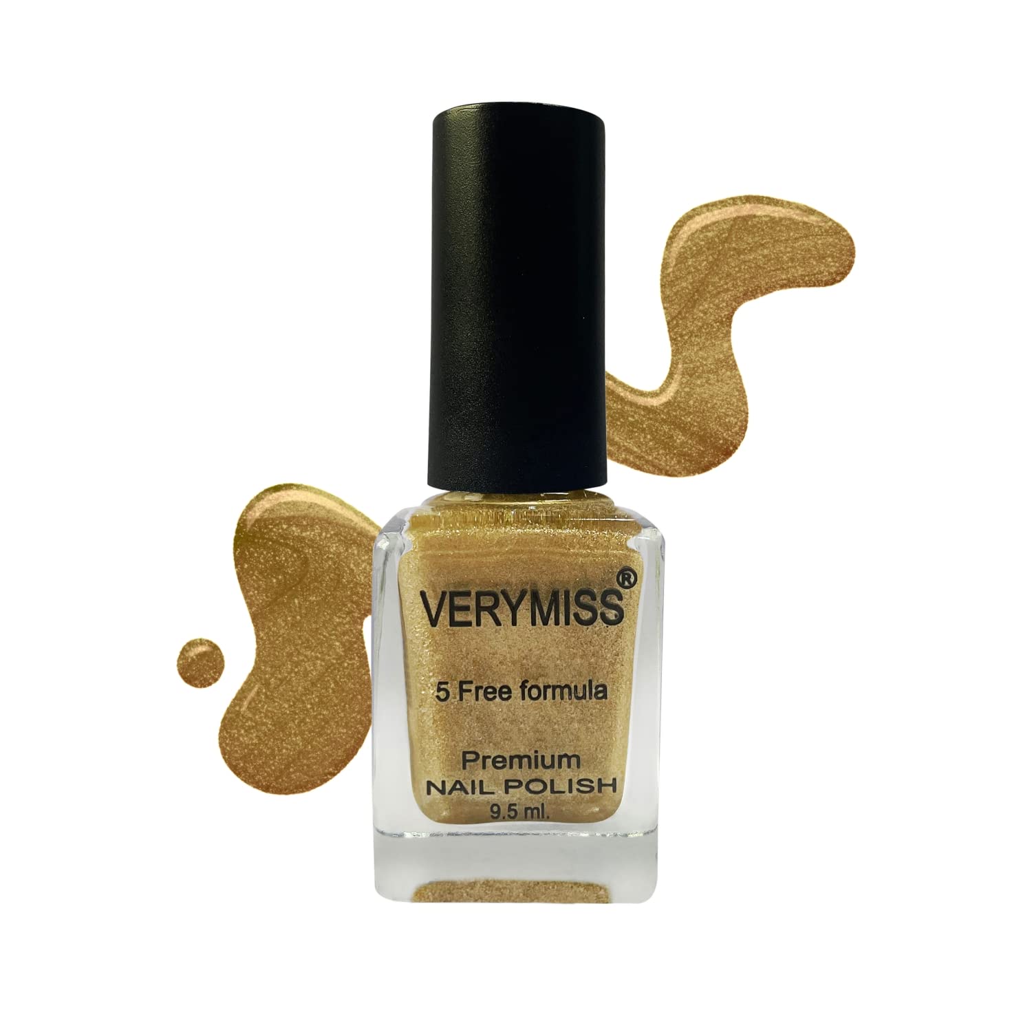 Verymiss Premium Gold Nail Polish 9.5ml - Sparkle for Parties