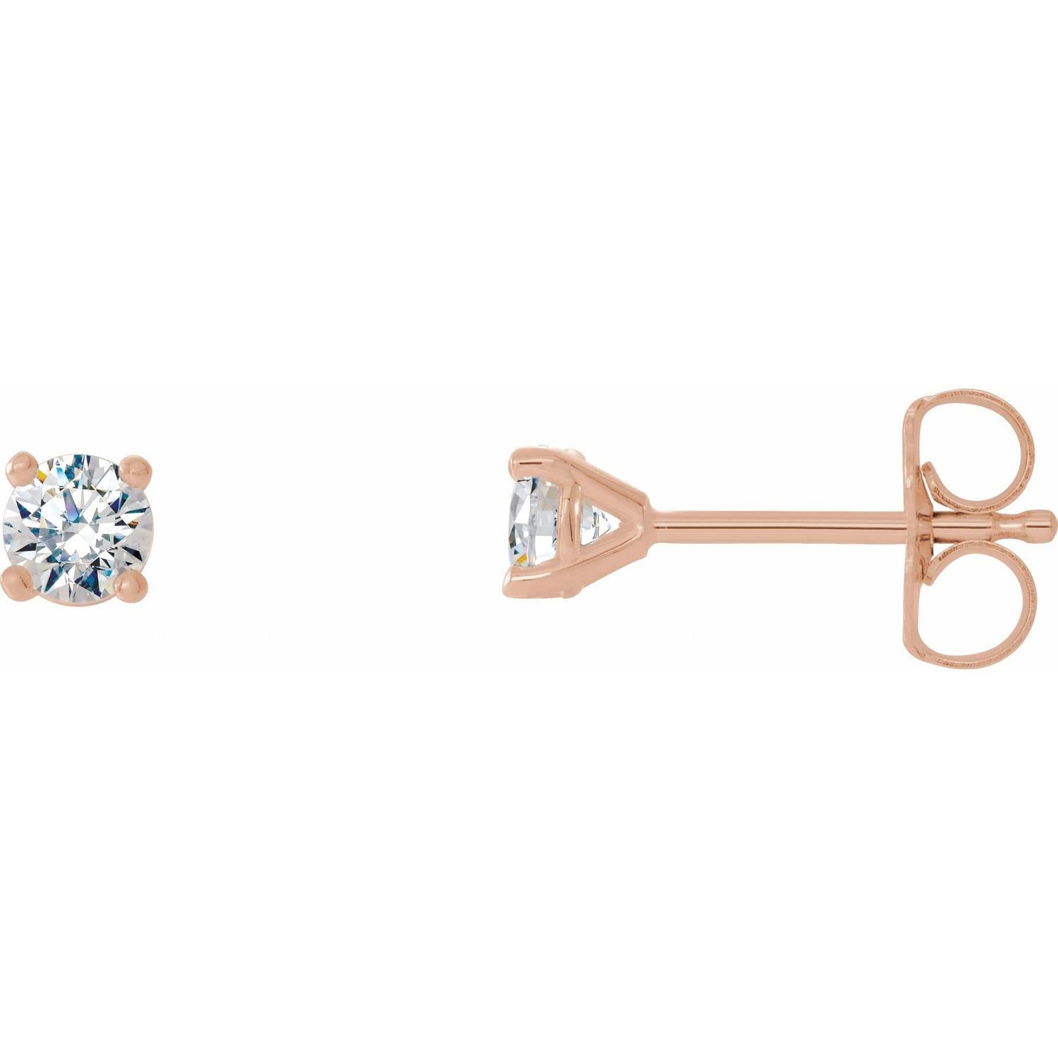 14K Rose Gold 1/5 CTW Round Cut Natural Diamond Stud Earrings for Women - Auriga Fine Jewelry | Elegant Gift for Anniversary, Birthday & Special Occasions
