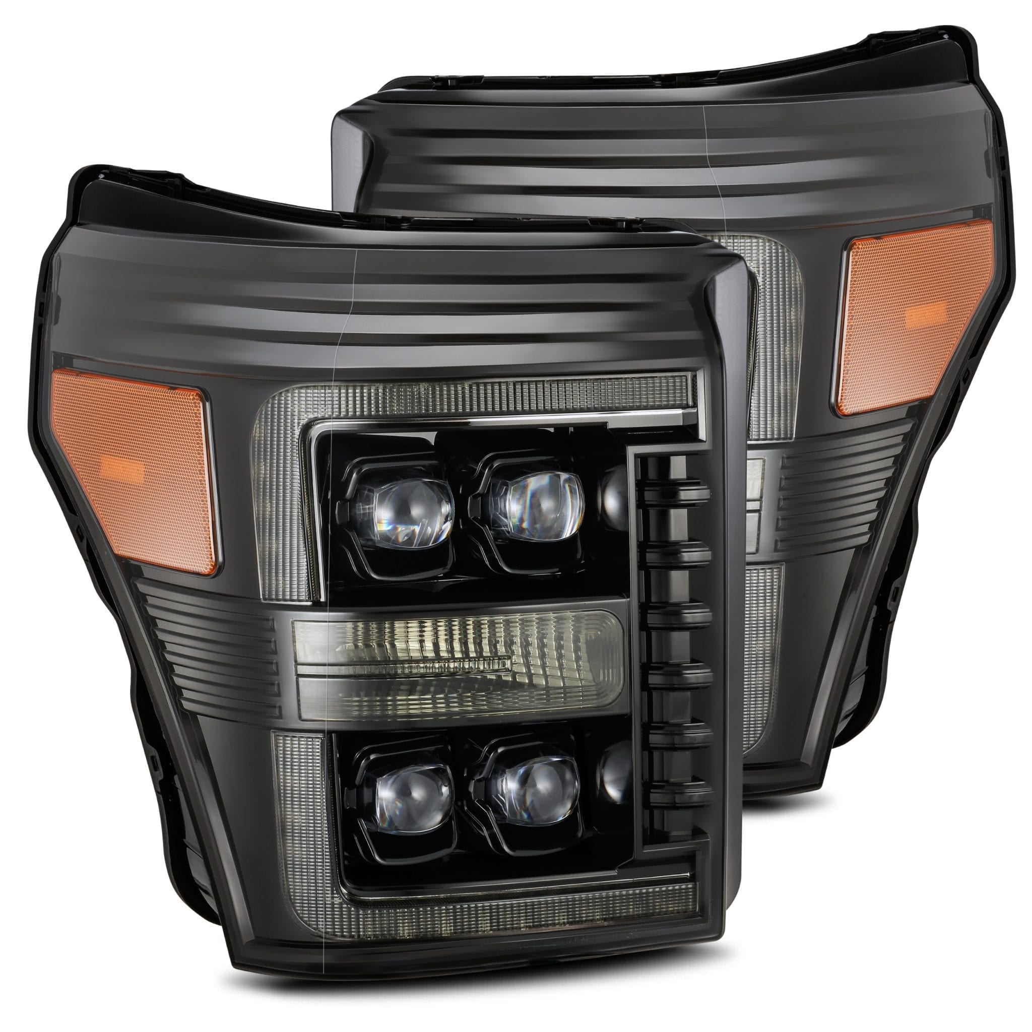 2011-2016 Ford Super Duty NOVA Series LED Projector Headlights - Alpha Black by Alpha Rex (880147) - Upgrade for Better Night Driving & Off-Road Visibility