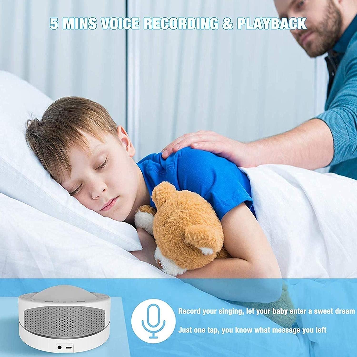 White Noise Machine for Sleep - 10 Soothing Sounds & Night Light with Timer, Portable Sound Machine for Babies & Adults - Perfect for Home, Office, Travel & Nursery Use