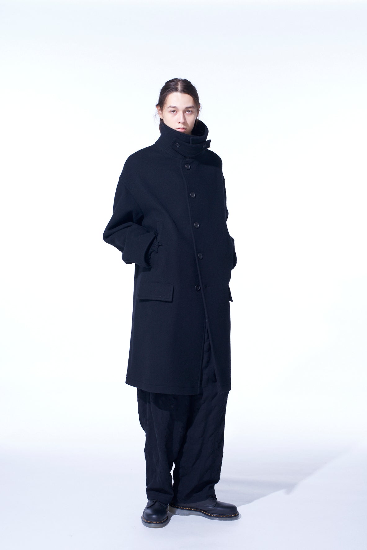 Double Weave Melton Oversized Shawl Collar Coat for Women - Warm Winter Trench Coat with Pockets - Perfect for Office, Travel & Casual Outfits