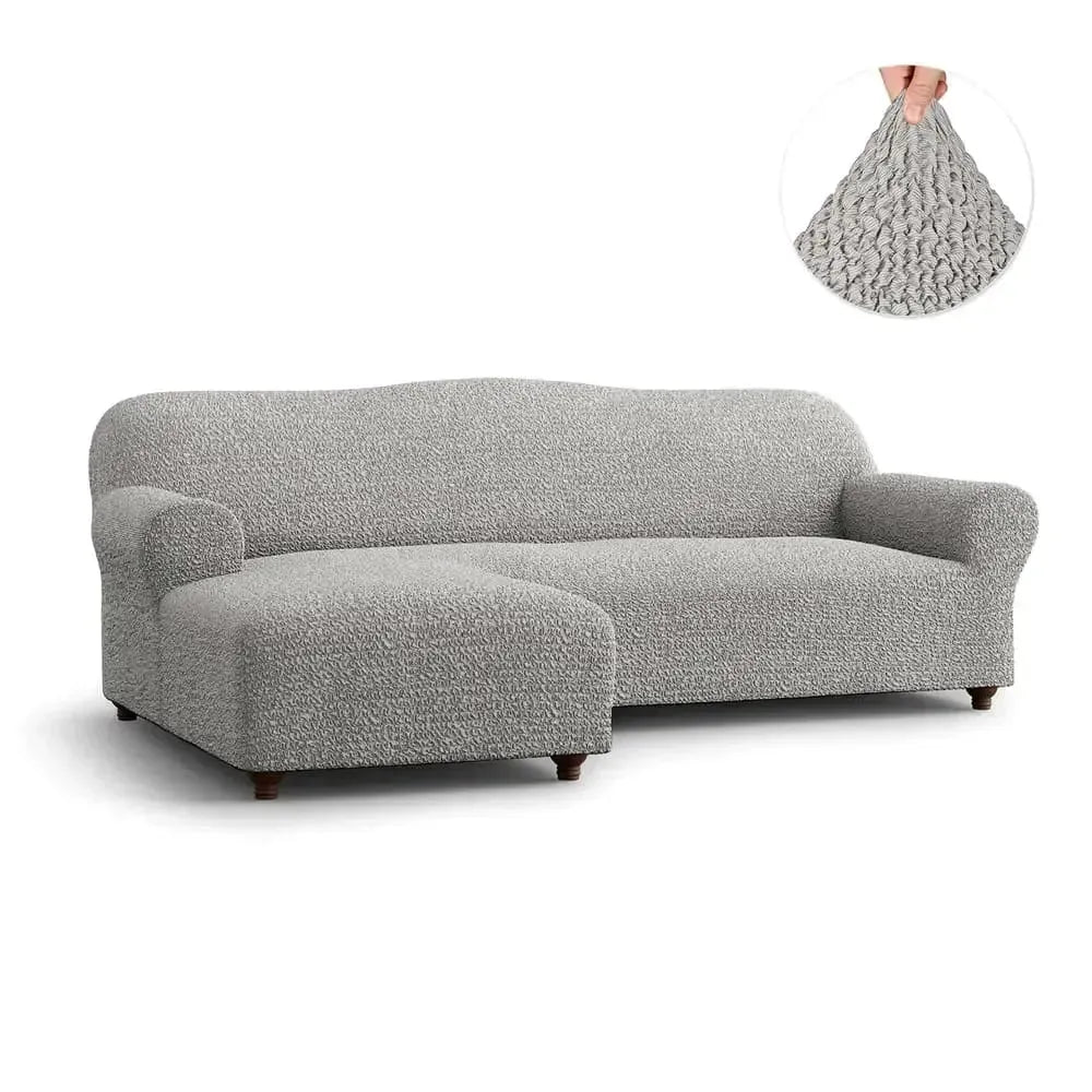L Shaped Sofa Slipcover with Left Chaise - Mille Righe Collection | Stretchable Furniture Protector for Sectional Couches | Perfect for Living Room, Family Room & Home Theater