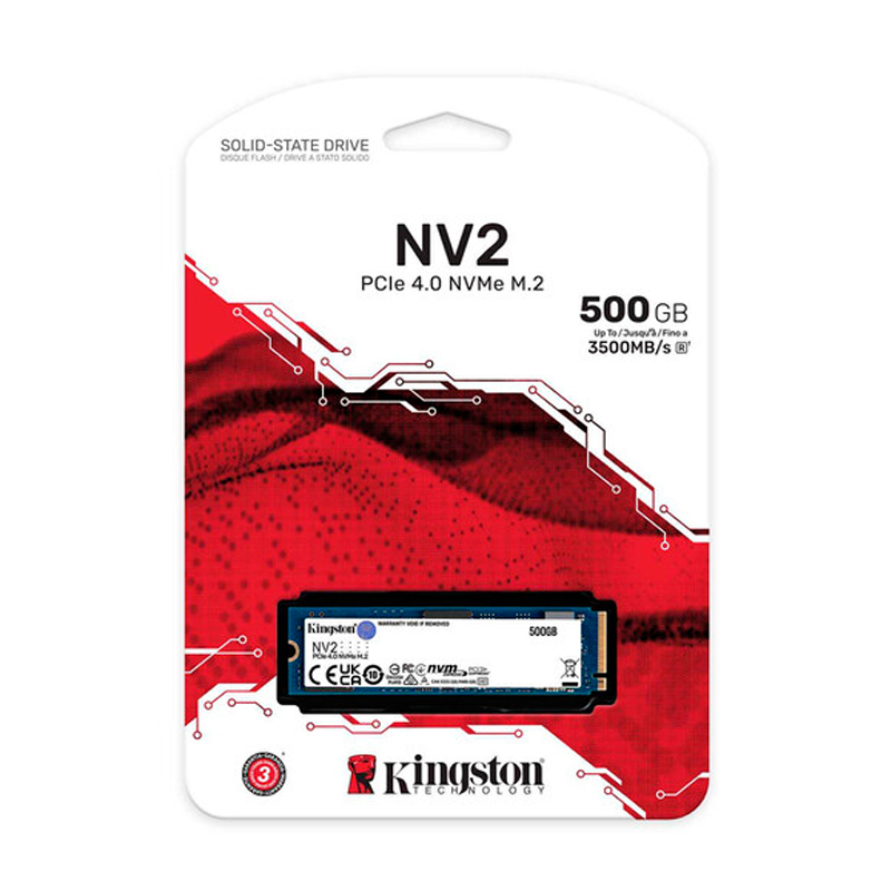 Kingston 500GB NV2 M.2 2280 PCIe 4.0 x4 NVMe Internal SSD - High Speed Solid State Drive for Gaming, Laptop & Desktop PC Upgrades