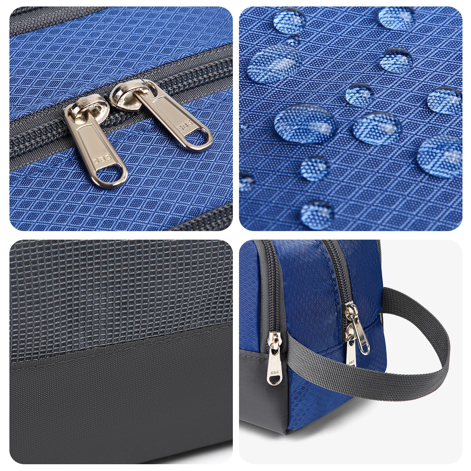 Yeiotsy Small Travel Toiletry Bag - Ultra Lightweight Cosmetic Organizer Pouch for Women & Men (Sapphire Blue) | Perfect for Airplane Carry-On, Gym, Camping & Weekend Getaways