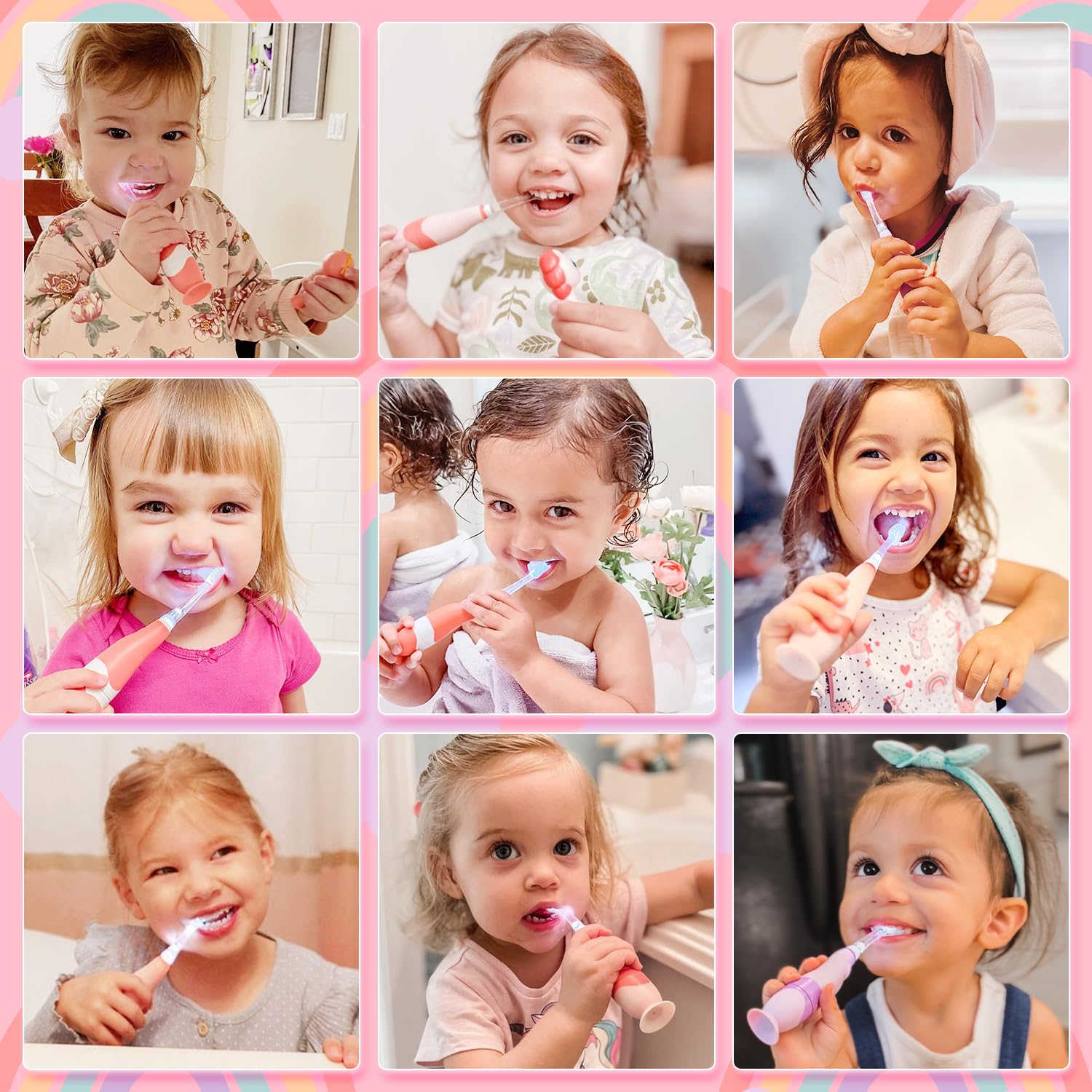 **Papablic Sonic Electric Toothbrush for Toddlers (Ages 1-3) – Kids Electric Toothbrush with Unicorn Cover, LED Timer & 4 Brush Heads – Gentle Cleaning for Baby Teeth – Perfect for Home & Travel Use**