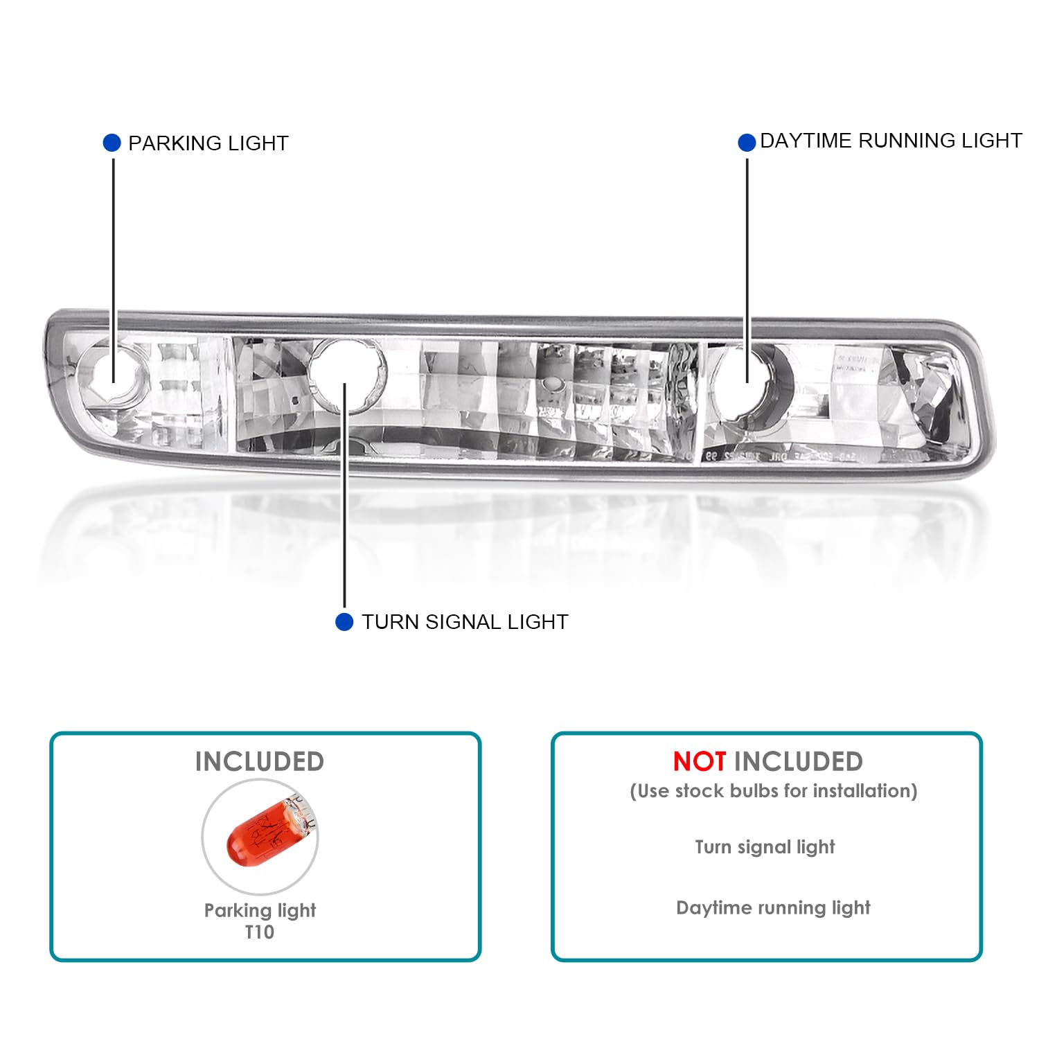 Spec-D Tuning Chrome LED Halo Projector Headlights with Bumper Lights - Compatible with 1999-2006 GMC Sierra 1500/2500/3500 - Left & Right Headlamp Assembly - Upgrade for Night Driving & Off-Road Adventures