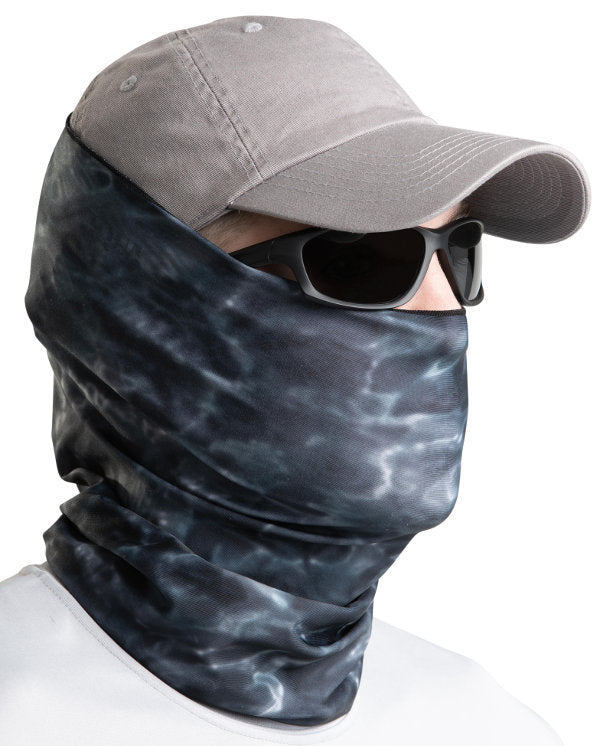 UPF 50+ Camo Tube Gaiter Face Mask for Men - Sun Protection Neck Gaiter with Aqua Design - Perfect for Hiking, Cycling & Outdoor Activities