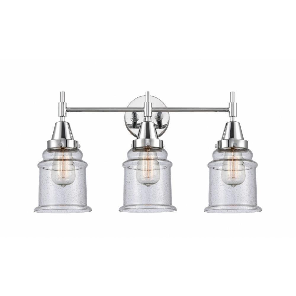 Innovations 447-3W-PC-G184 Transitional 3-Light Bathroom Vanity Light Fixture in Chrome Finish - Perfect for Modern Bathroom, Powder Room, and Master Bath Lighting Upgrade
