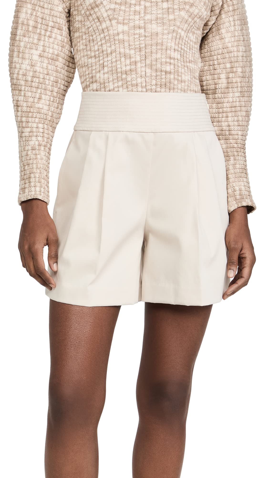 Rebecca Taylor Women's Pleated High Waist Shorts - Summer Casual Shorts for Women, Trendy & Comfortable - Perfect for Beach, Vacation & Everyday Wear