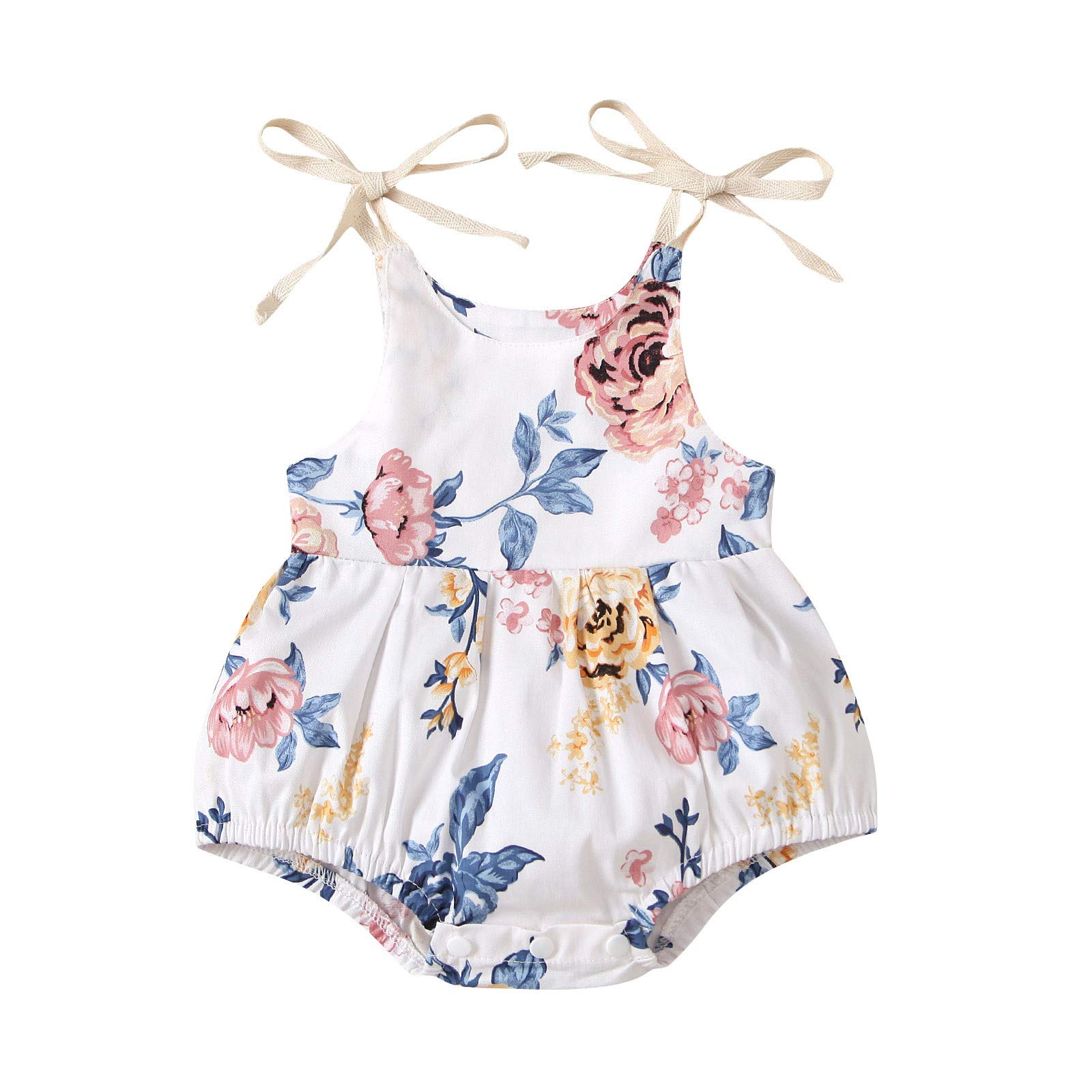 Baby Girl Snowsuit Romper - Black Floral Jumpsuit with Sleeveless Design for Summer | Cute Printed Outfit for Toddlers & Infants | Perfect for Outdoor Play, Beach Trips, and Photo Shoots