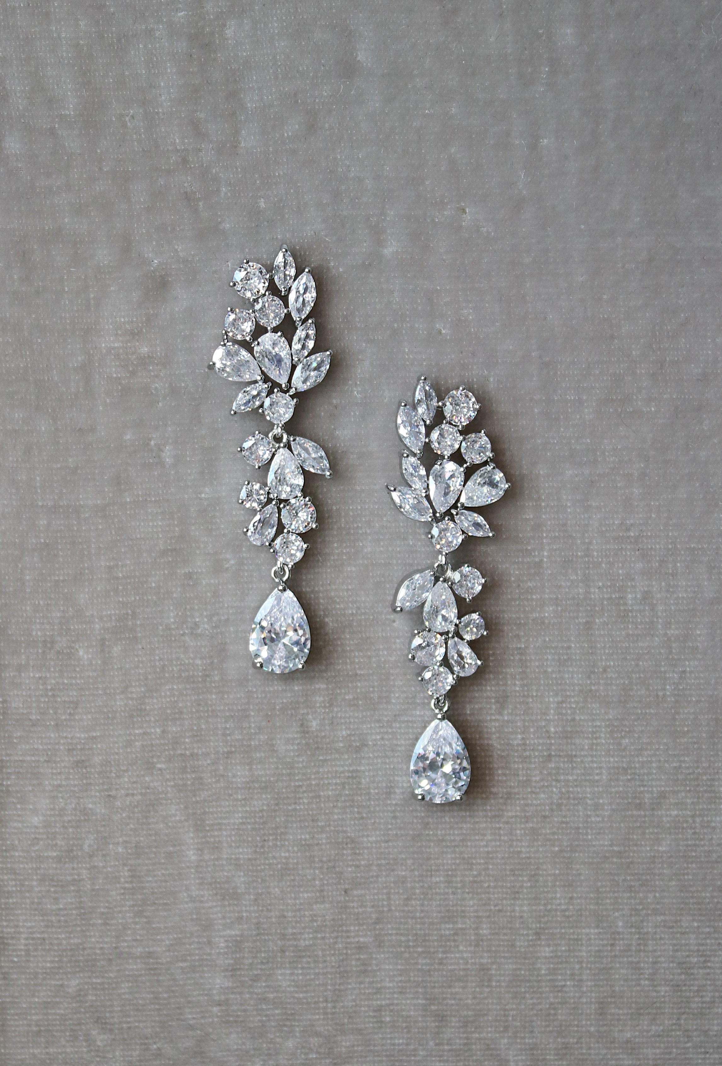 HAVEN Simulated Diamond Drop Earrings for Women - Elegant Cubic Zirconia Dangle Earrings for Wedding, Party & Evening Wear