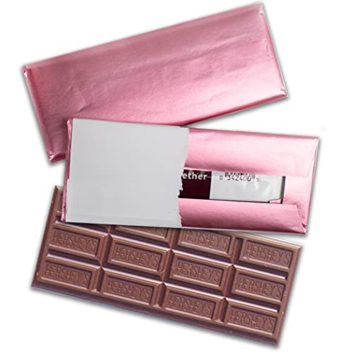 100 Pack Hershey's Milk Chocolate Candy Bars 1.55oz with Pink Foil Wrapper - Perfect for Birthday Parties, Baby Showers & Wedding Favors