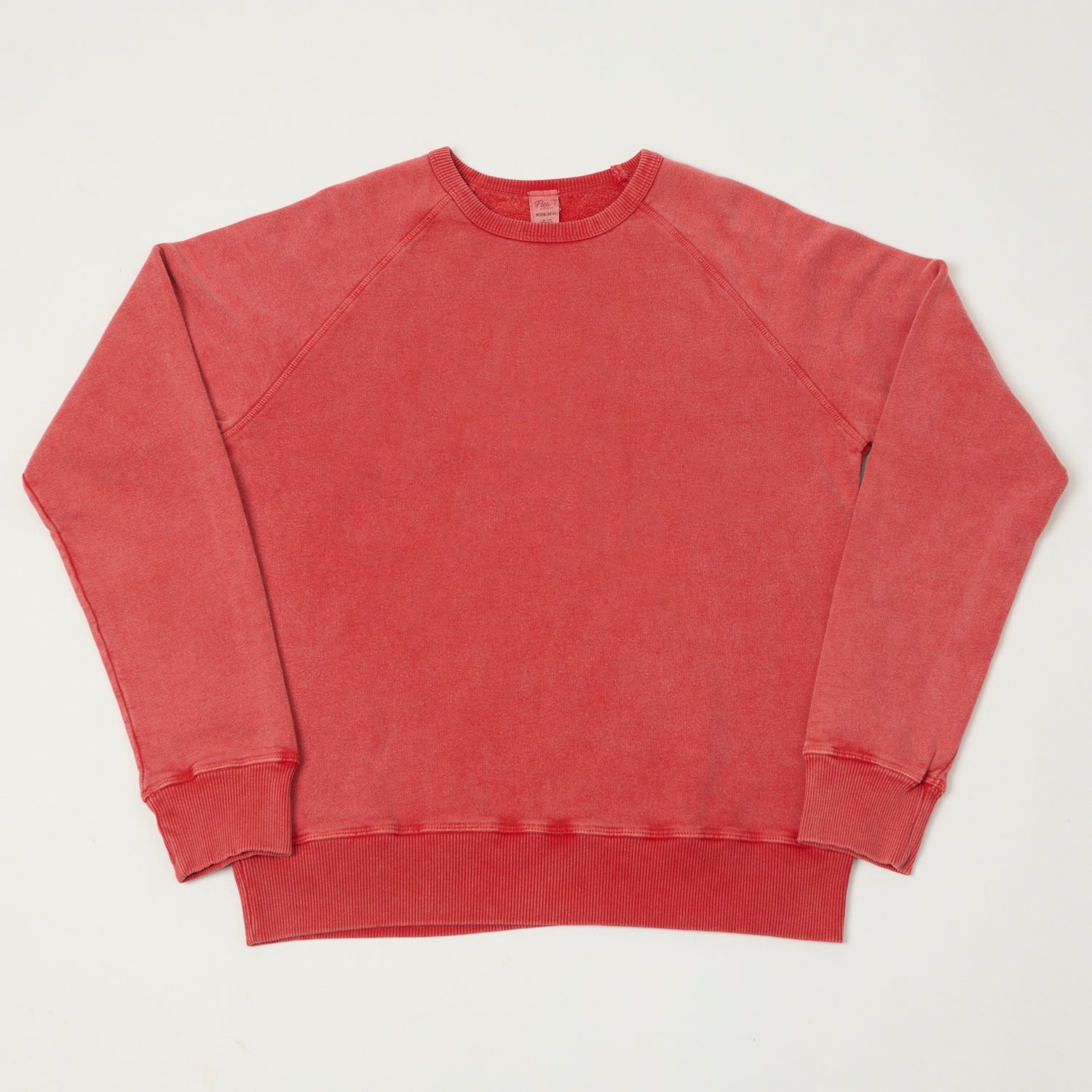 Vintage 1950s Flea T Raglan Plain Sweatshirt - Red | Retro Casual Wear for Men & Women | Perfect for Everyday Comfort, Street Style & Throwback Fashion