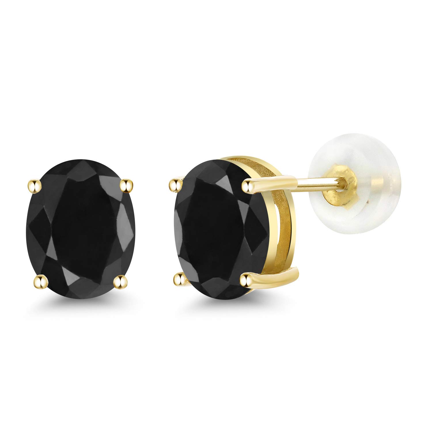 14K Gold 8X6MM Oval Birthstone Stud Earrings for Women & Men | Gemstone Jewelry Gift for Anniversary, Birthday & Special Occasions | Gem Stone King