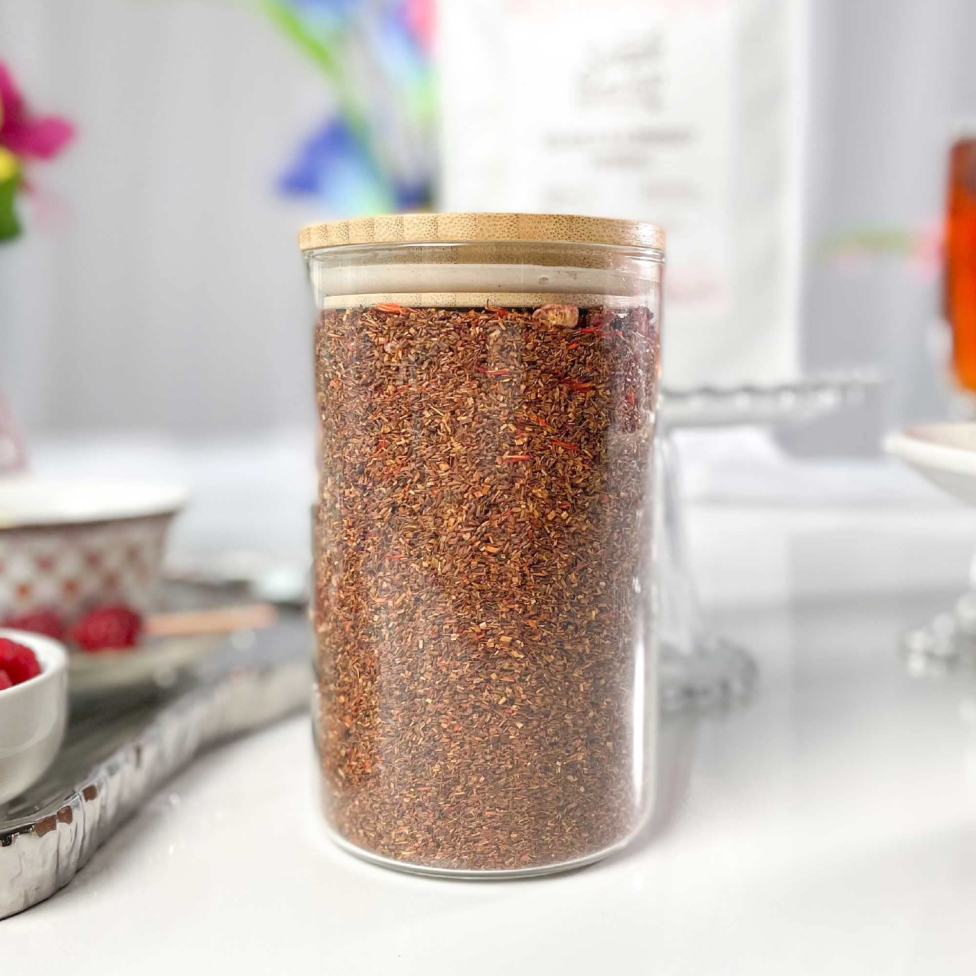 Premium Loose Leaf Raspberry Herbal Tea - Caffeine Free, Rich & Sweet Flavor - 4oz Bag - Perfect for Relaxation, Afternoon Tea & Gift Giving