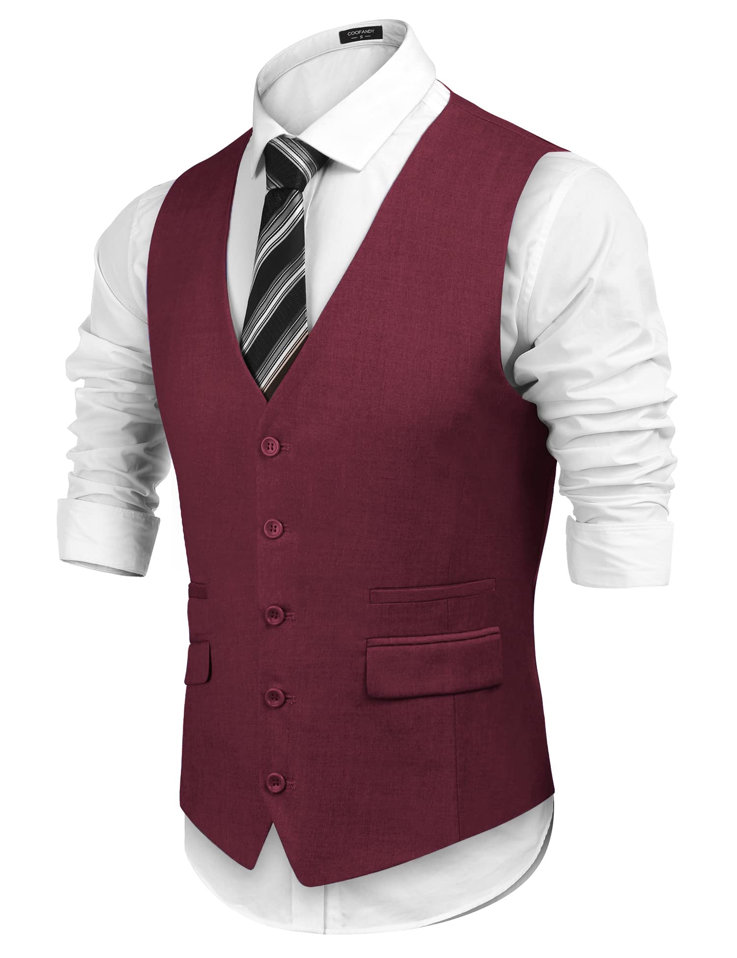 COOFANDY Men's Slim Fit Suit Vest | Formal Business Waistcoat for Wedding & Office | Stylish & Comfortable for Professional Events