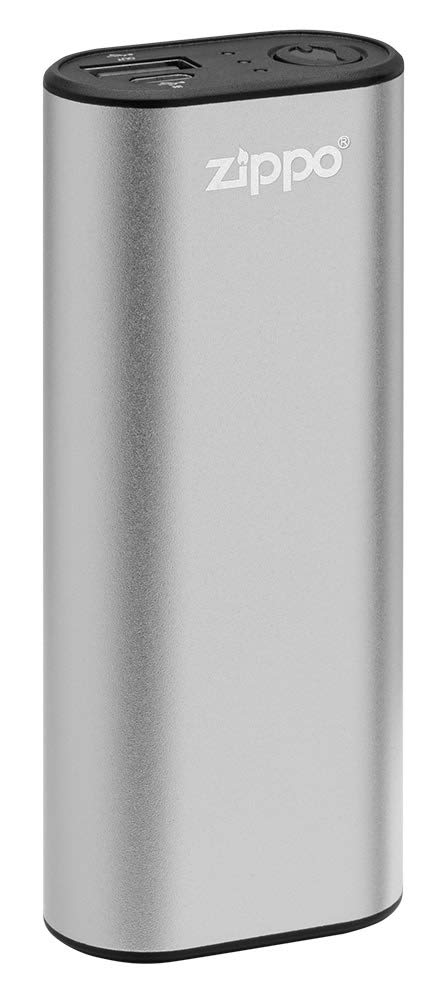 Zippo Silver HeatBank 6 Rechargeable Hand Warmer - Portable Pocket Heater for Outdoor Activities, Camping, Hiking & Winter Sports