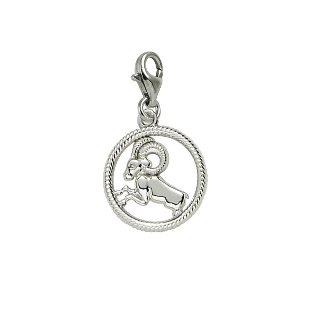 Aries Zodiac Charm Pendant with Lobster Claw Clasp - Gold/Silver Star Sign Charms for Bracelets & Necklaces - Perfect for Birthday Gifts, Jewelry Making & Astrology Lovers